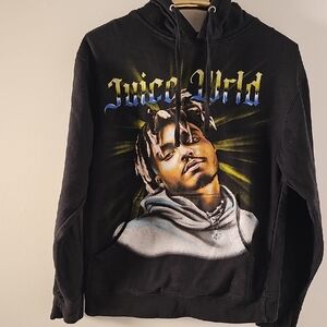 Juice Wrld Black Graphic Hoodie.Rap, hip Hop Face Logo Size Small